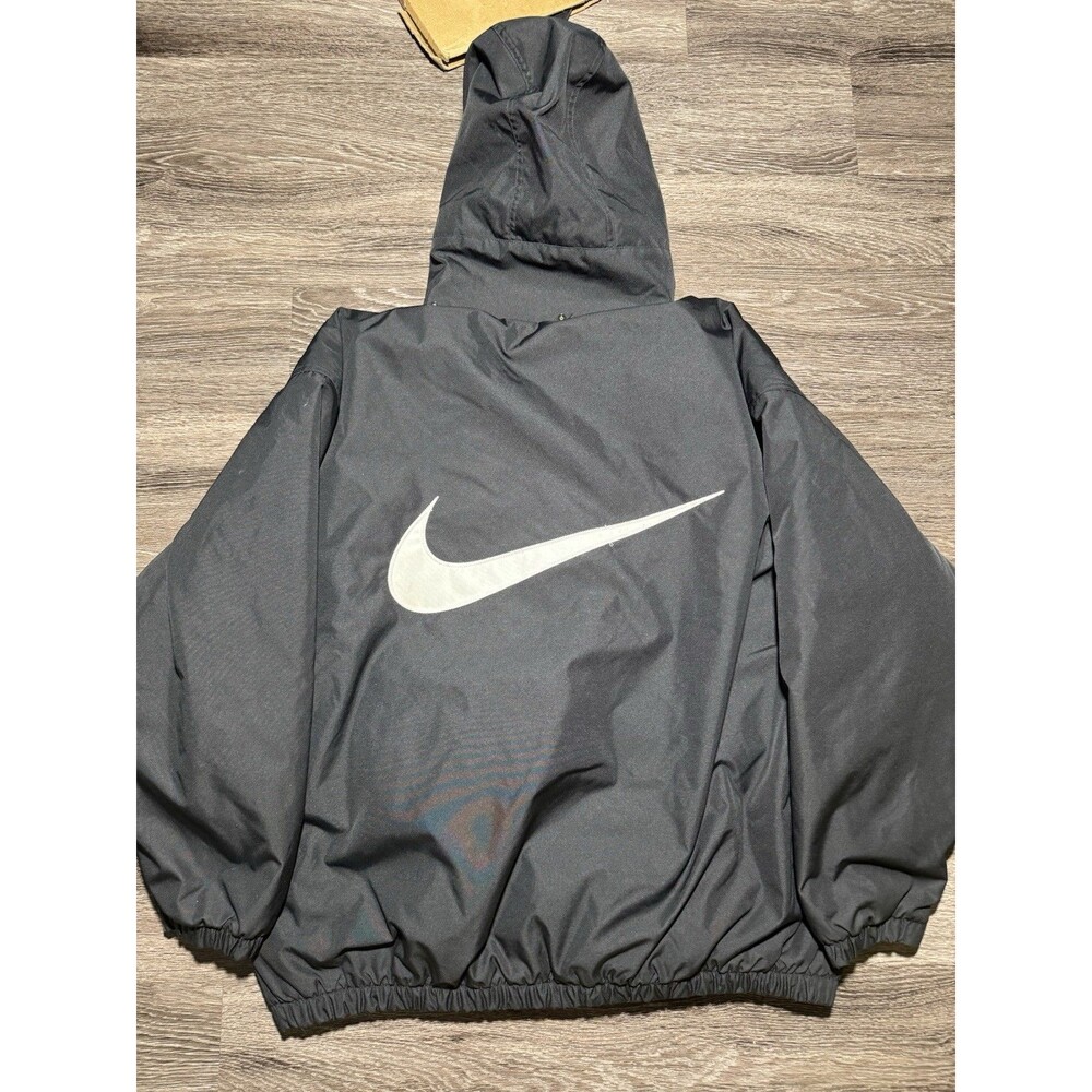 Nike Sportswear Jacket Mens Large Black  Puffer Hooded Solo Swoosh  FB7852 010